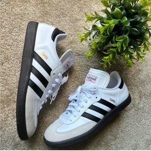 Adidas Men's Samba Classic Cloud White and Black Sneakers Size: 9.5